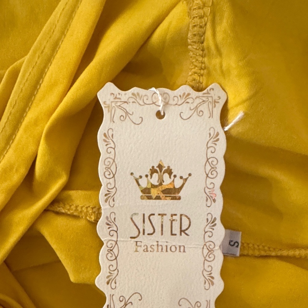 EENDI Women's Vibrant Yellow Hoodie with Sparkling Silver Accents - Picture 6 of 9